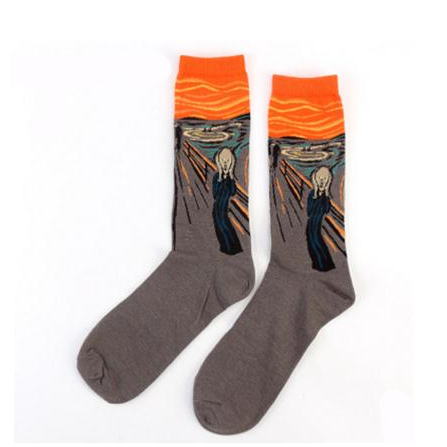 Socks with detail image of "The Scream" by Edvard Munch